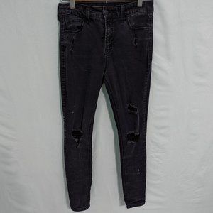 Old Navy Rockstar Super Skinny High Rise Secret-Slim Pockets Distressed Black 6